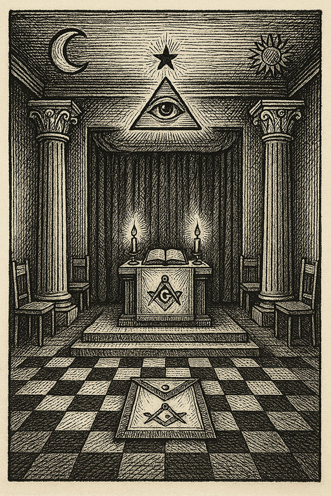 illustration d'une loge de franc-maçonnerie