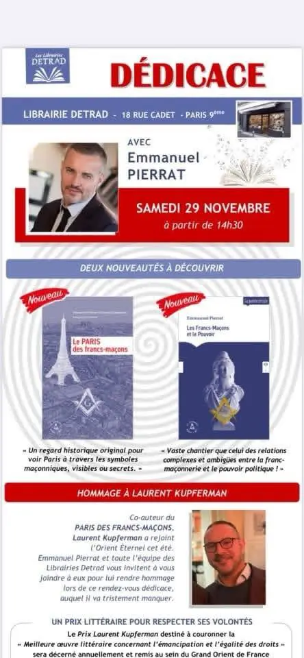 Dédice du livre à la librairie Detrad