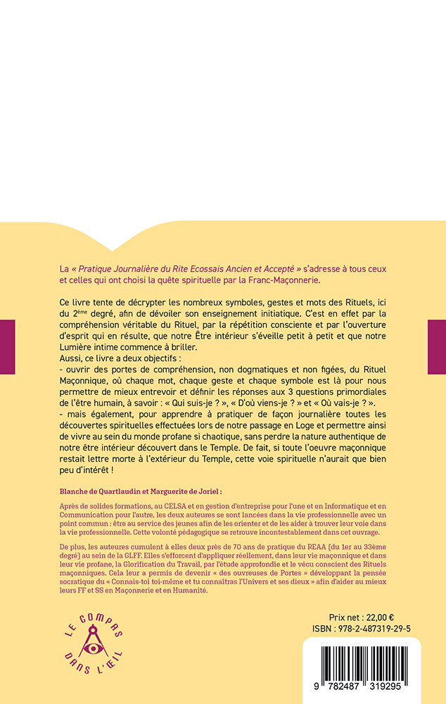 Pratique journalière du REAA Tome 2 Le compagnonnage