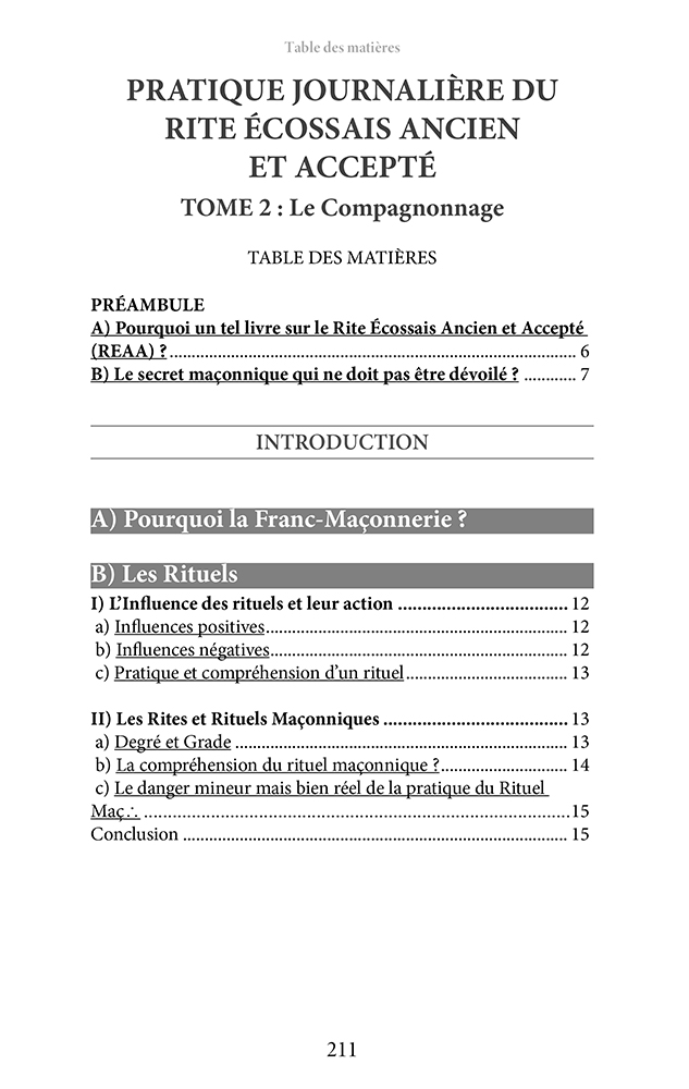 Pratique journalière du REAA Tome 2 Le compagnonnage