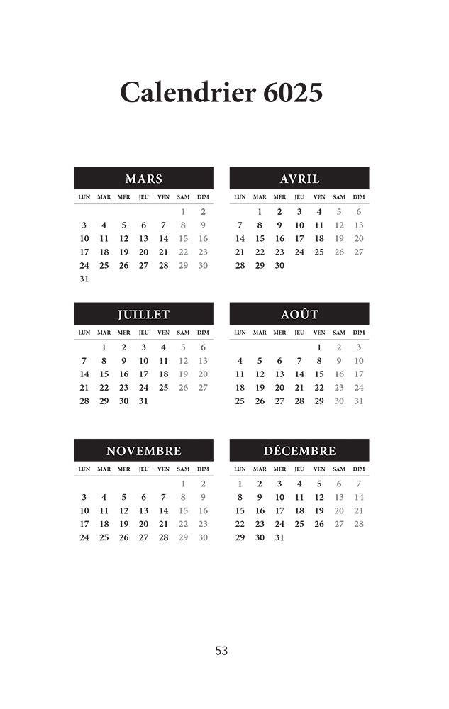 Agenda maçonnique 6024-6025