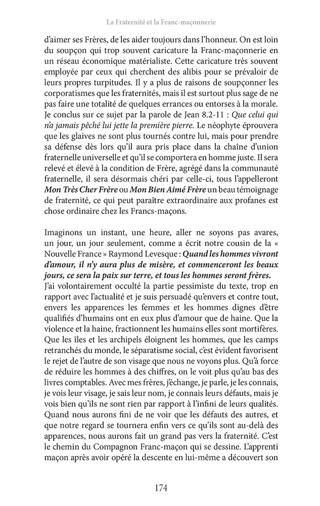 La Fraternité au cœur de la Franc-Maçonnerie