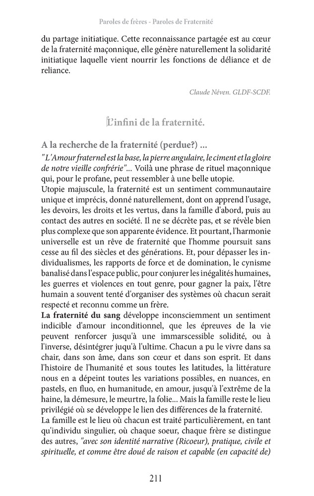 La Fraternité au cœur de la Franc-Maçonnerie