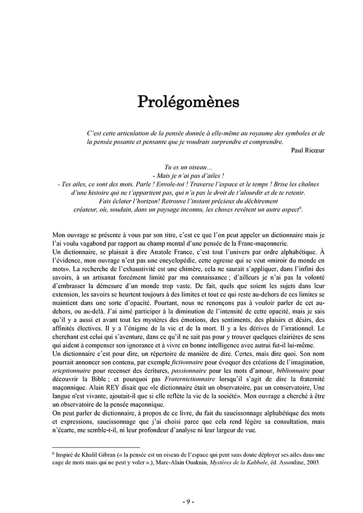 Dictionnaire vagabond en Franc-maçonnerie