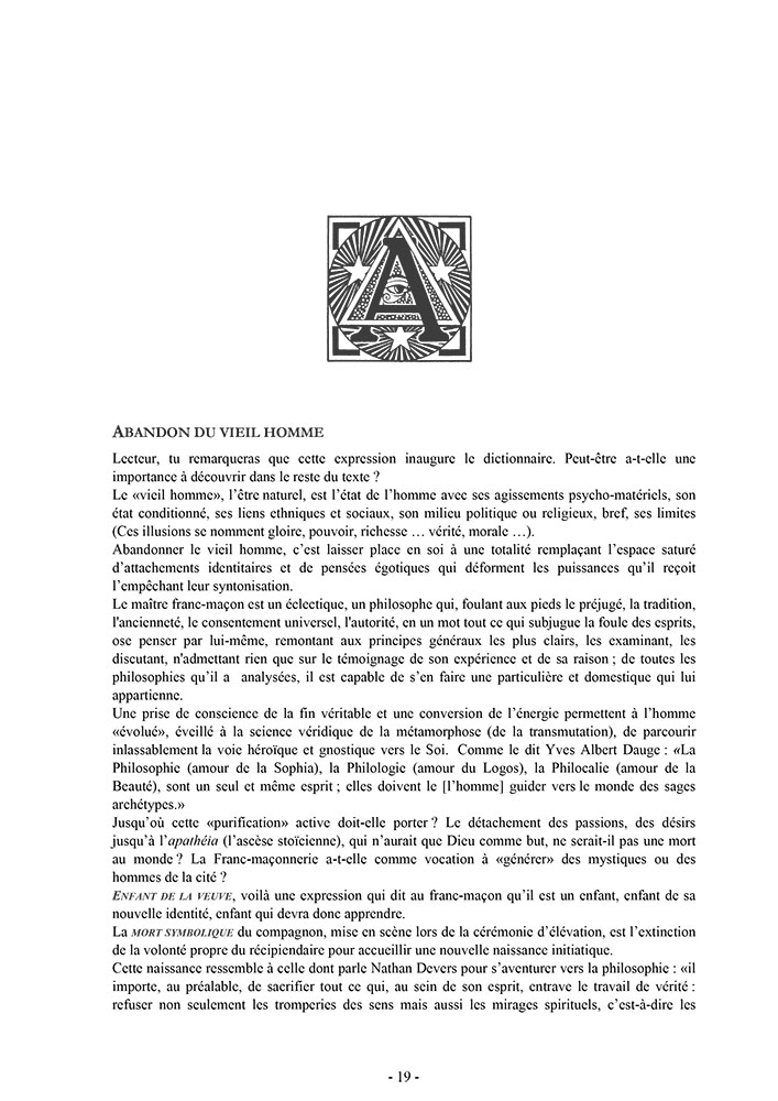 Dictionnaire vagabond en Franc-maçonnerie