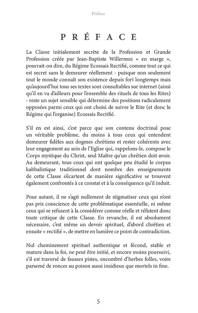 La Grande Profession du Rite Écossais Rectifié