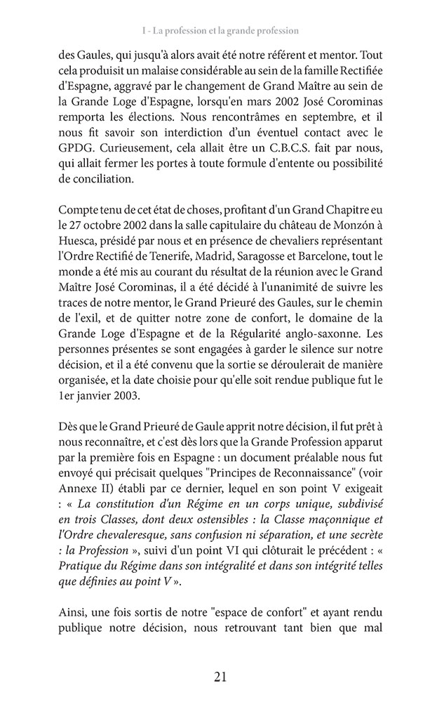 La Grande Profession du Rite Écossais Rectifié
