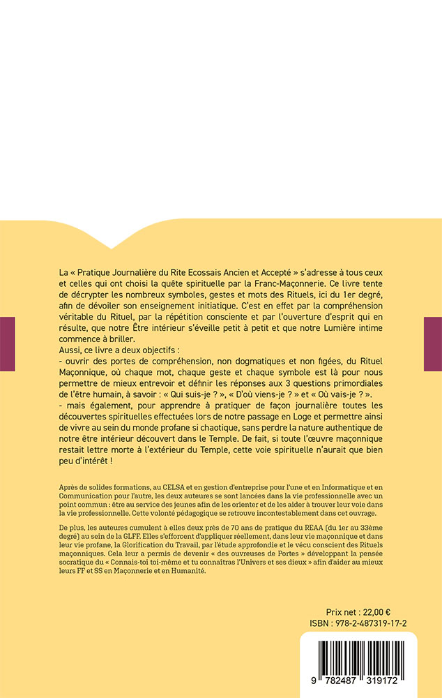 Pratique journalière du REAA Tome 1 L'apprentissage