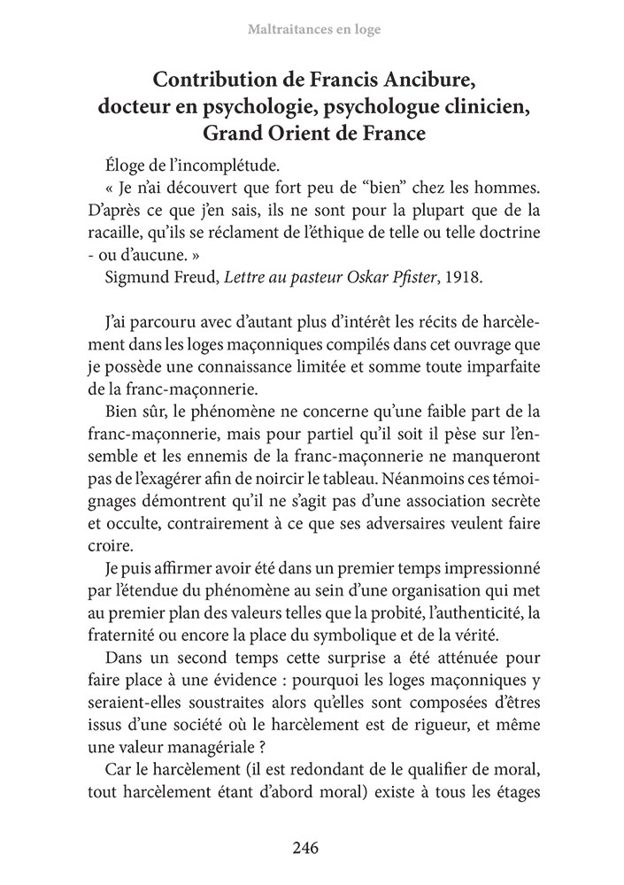 Maltraitances en Loge : réflexion pour une Franc-Maçonnerie bienveillante