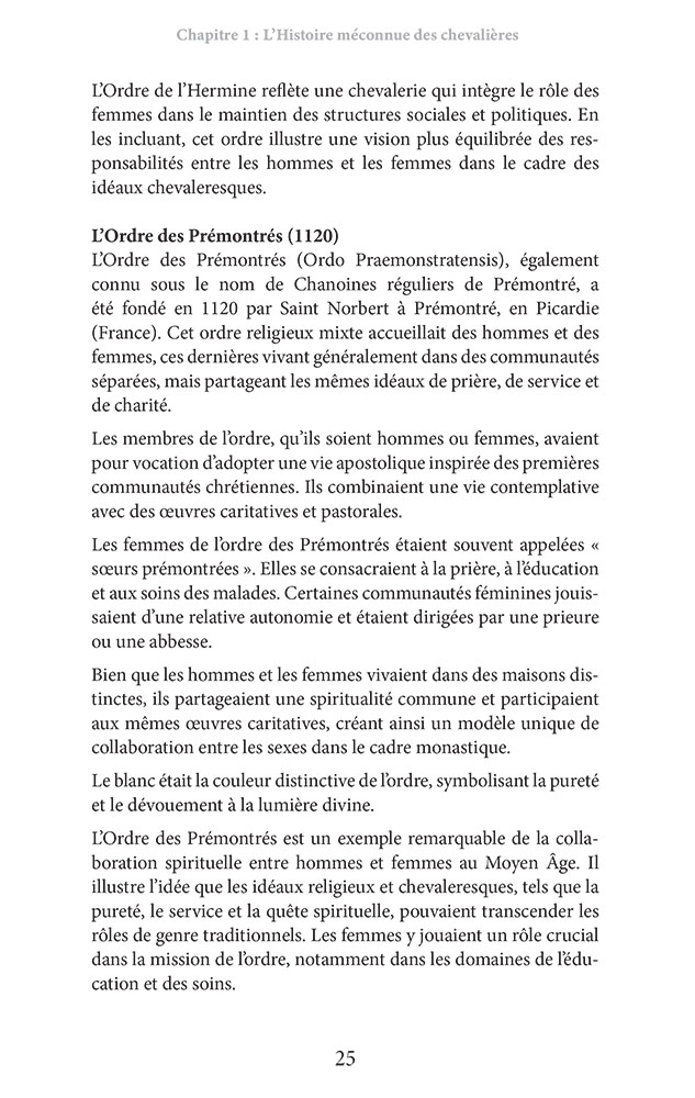 Les Gardiennes de Lumière, chevalerie féminine, mystique et sacrée