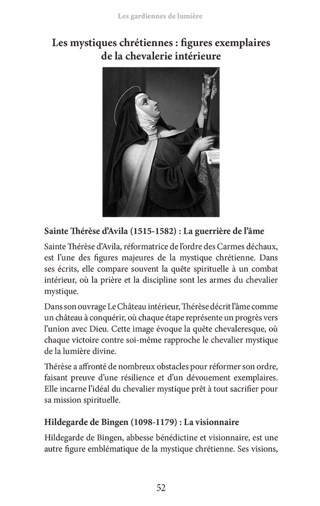Les Gardiennes de Lumière, chevalerie féminine, mystique et sacrée