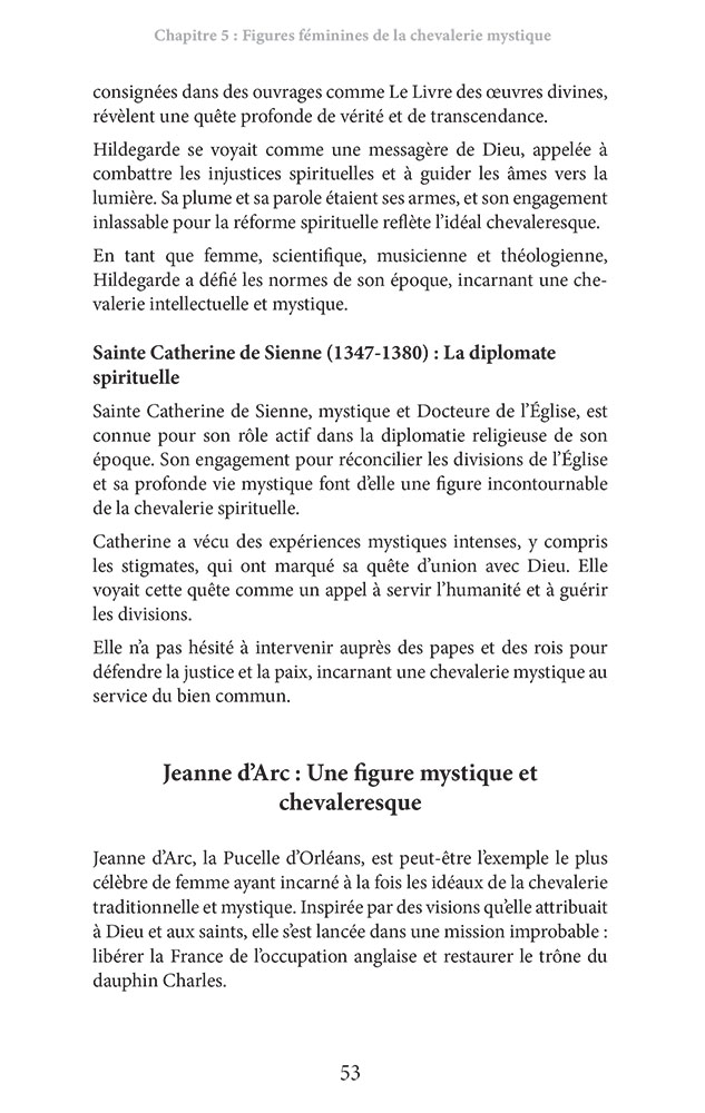 Les Gardiennes de Lumière, chevalerie féminine, mystique et sacrée