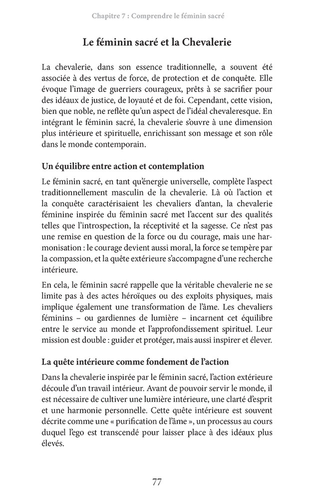 Les Gardiennes de Lumière, chevalerie féminine, mystique et sacrée