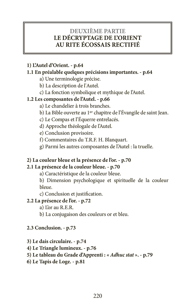 L'expression symbolique et emblématique  du Rite Écossais Rectifié Tome 1 : le Rituel d'Apprenti