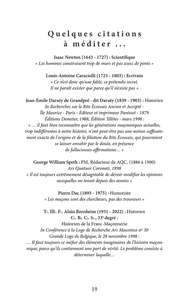 La Franc-Maçonnerie sous le Rite Écossais Ancien et Accepté (jusqu'en 1805)
